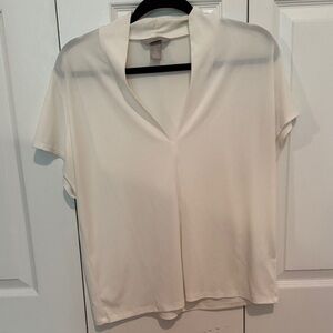 H&M Medium Cream Women’s Short Sleeve Blouse